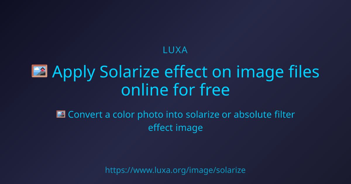 Apply Solarize effect on image files online for free
